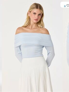 NWT ASTR The Label - Off-Shoulder Back Bow Top Size S